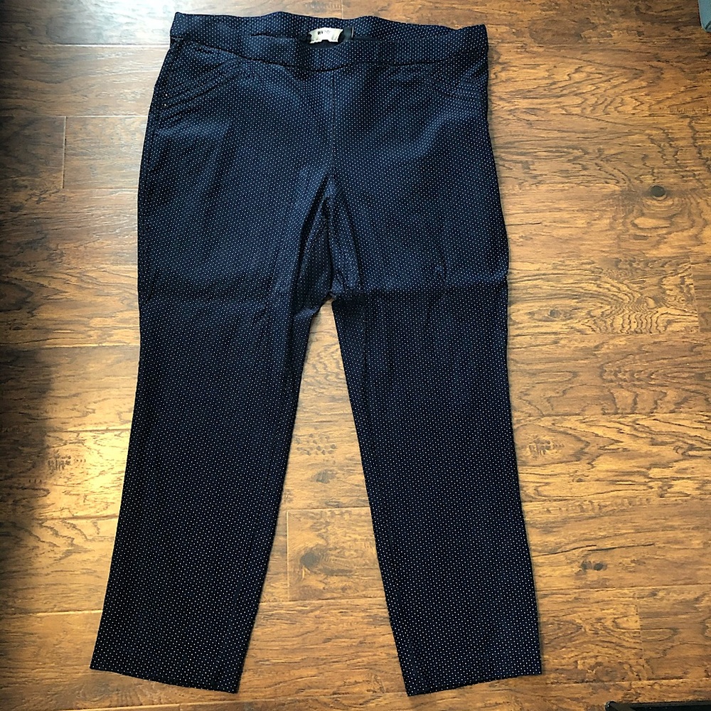 Briggs Navy Blue and white polka dot pants